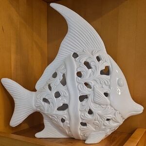 White Ceramic Fish Decor